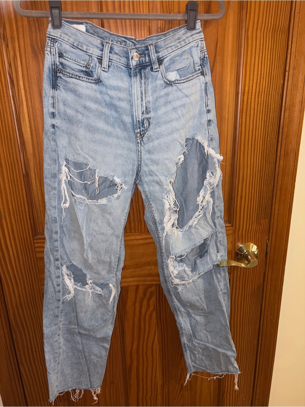 Light Blue Distressed Women’s Jeans - Casual Ripped Denim